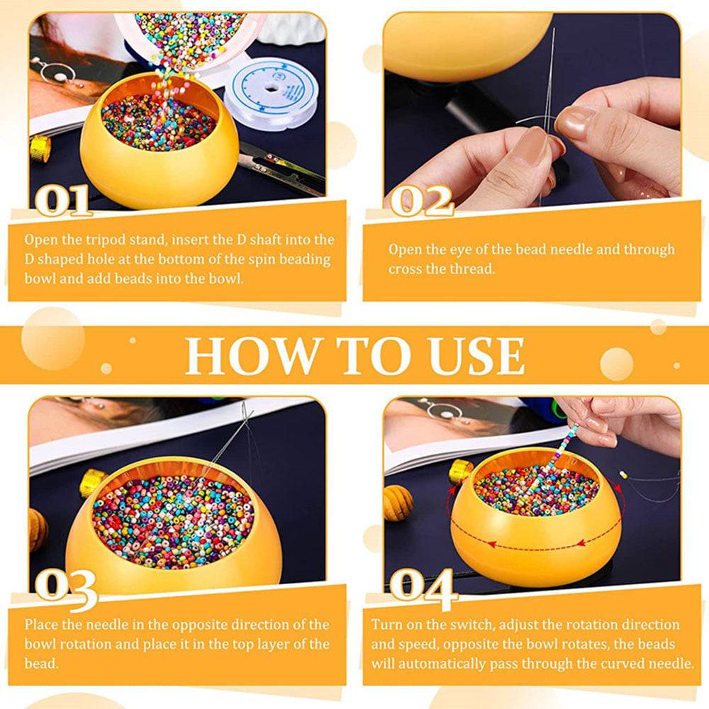 COOLBABY Electric Beading Machine, Electric Bead Spinner for Jewelry Making - COOLBABY
