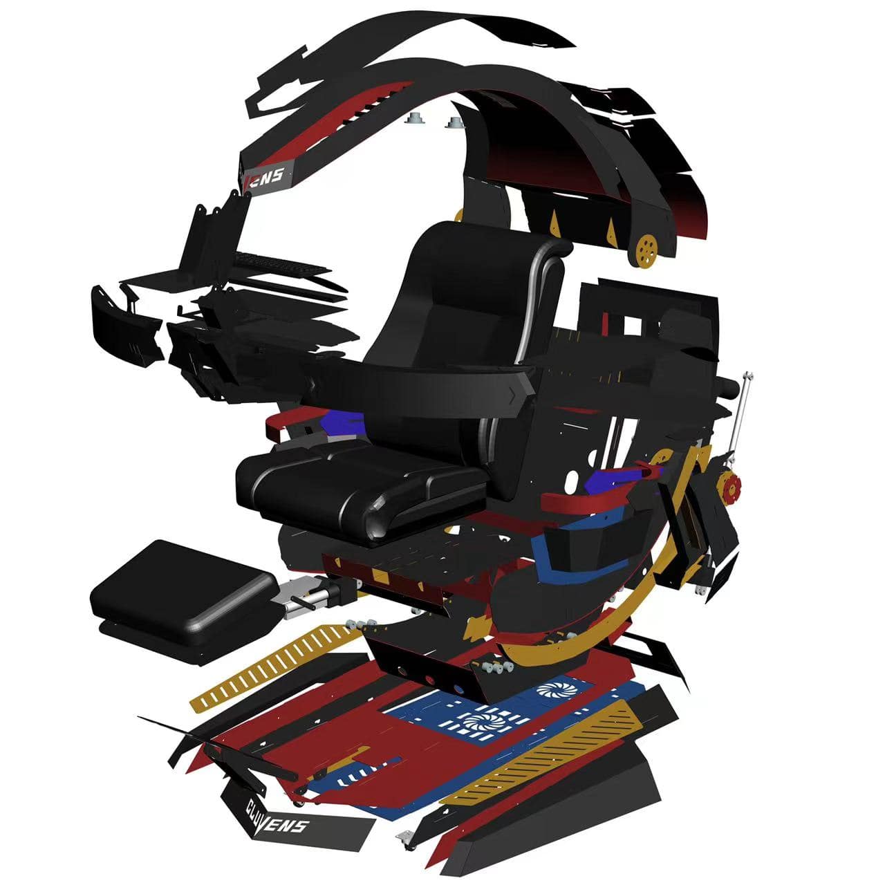 COOLBABY Elevate Your Gaming Experience with Zero Gravity Recline, Heat Massage, RGB LED, and Foot Rest - Ultimate PC Gamer Chair - COOLBABY