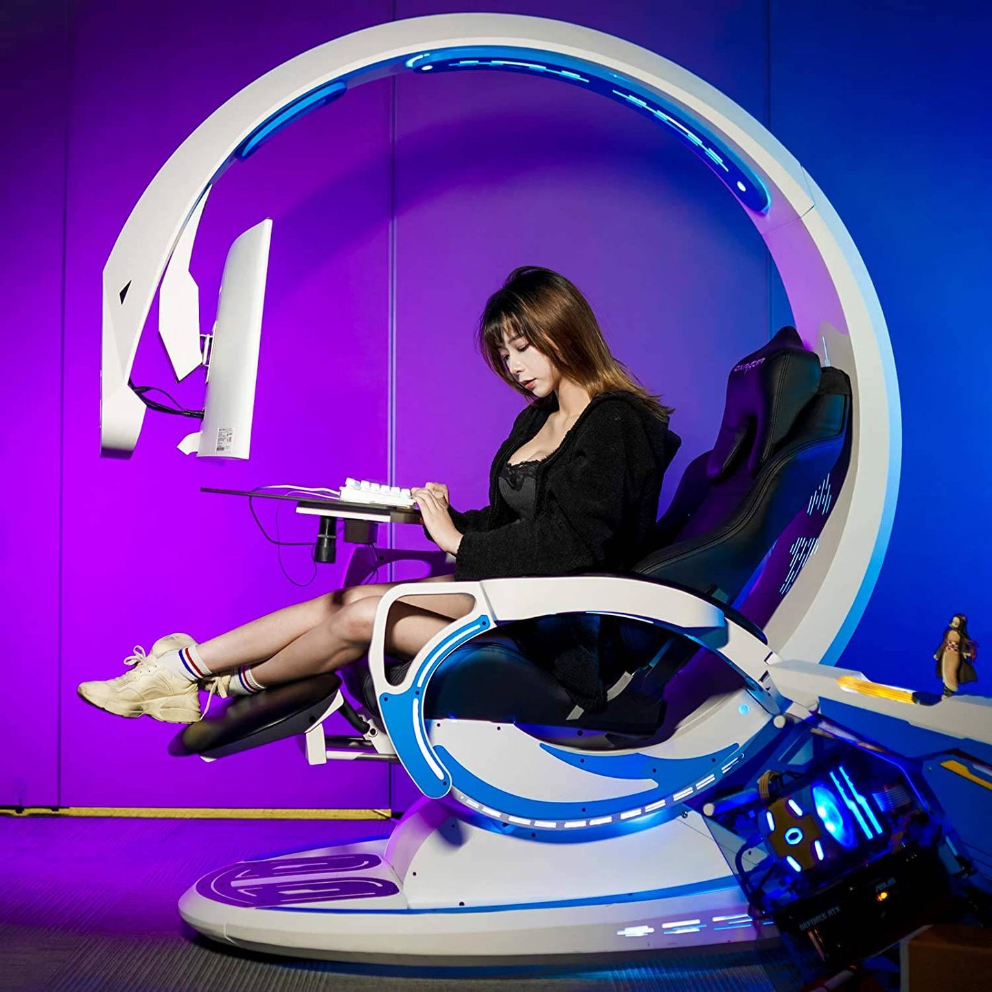 COOLBABY Ergonomic Gaming Chair: Elevate Your Experience with Zero Gravity Comfort and Futuristic Space Capsule Design. - COOLBABY