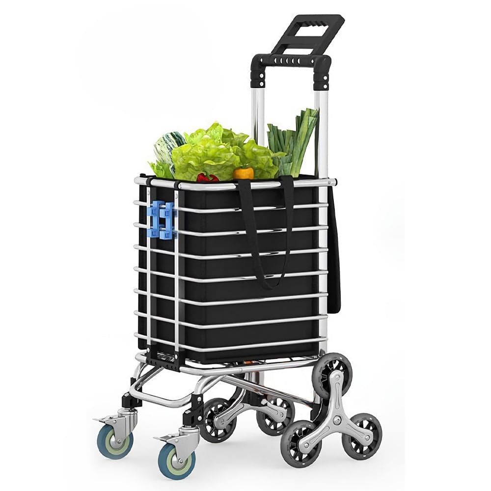 COOLBABY Foldable Shopping Cart with Rolling Swivel Wheels,Multifuncti