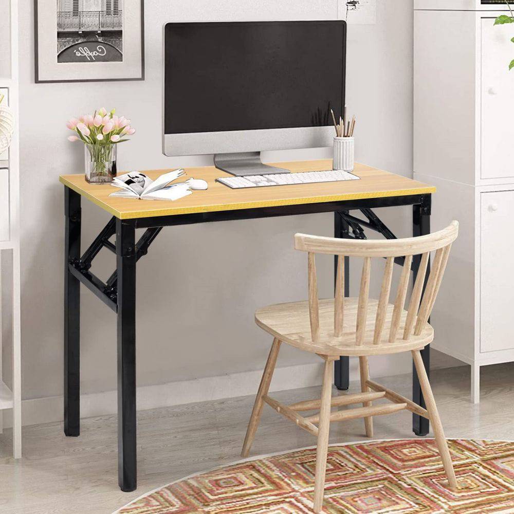 COOLBABY Folding Table - Multifunctional Portable Desk Camping, Garden, Picnic, Coffee, BBQ - 80x40x75 cm, Wood - COOLBABY