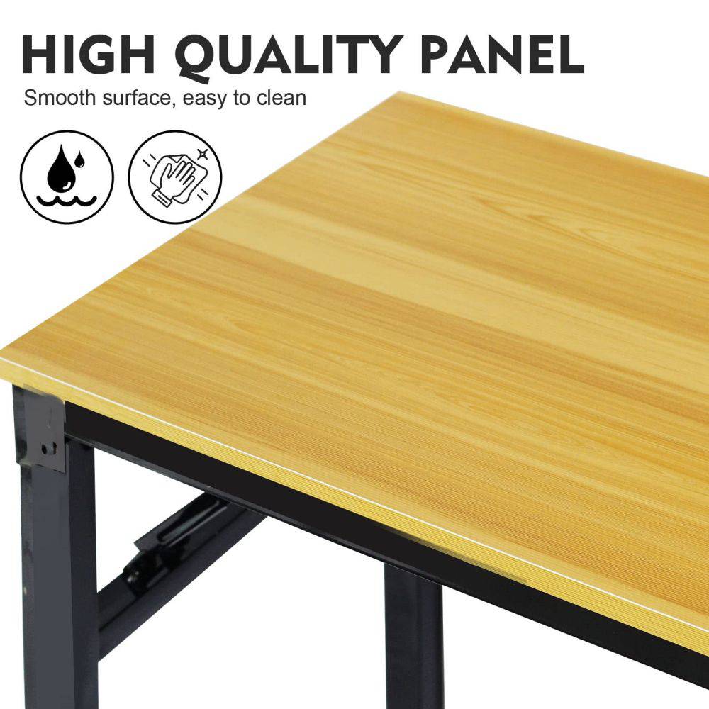 COOLBABY Folding Table - Multifunctional Portable Desk Camping, Garden, Picnic, Coffee, BBQ - 80x40x75 cm, Wood - COOLBABY