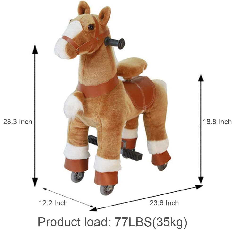 COOLBABY Horse Ride on Toy for Toddlers,Ride on Rocking Horse Toy Plush Walking Pony Mechanical Riding Horse - COOLBABY