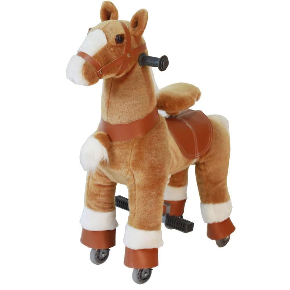 COOLBABY Horse Ride on Toy for Toddlers,Ride on Rocking Horse Toy Plush Walking Pony Mechanical Riding Horse - COOLBABY