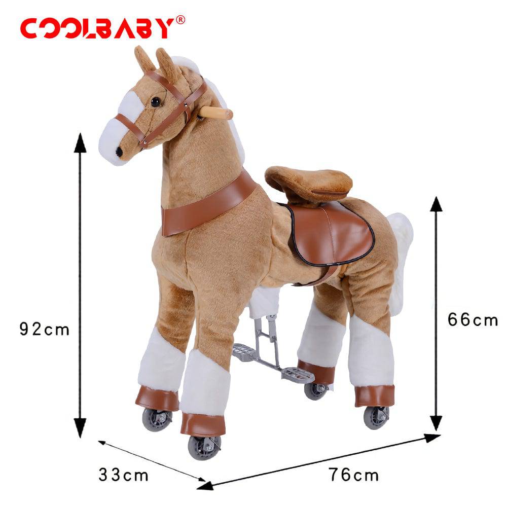 COOLBABY Horse Ride on Toy for Toddlers,Ride on Rocking Horse Toy Plush Walking Pony Mechanical Riding Horse - COOLBABY