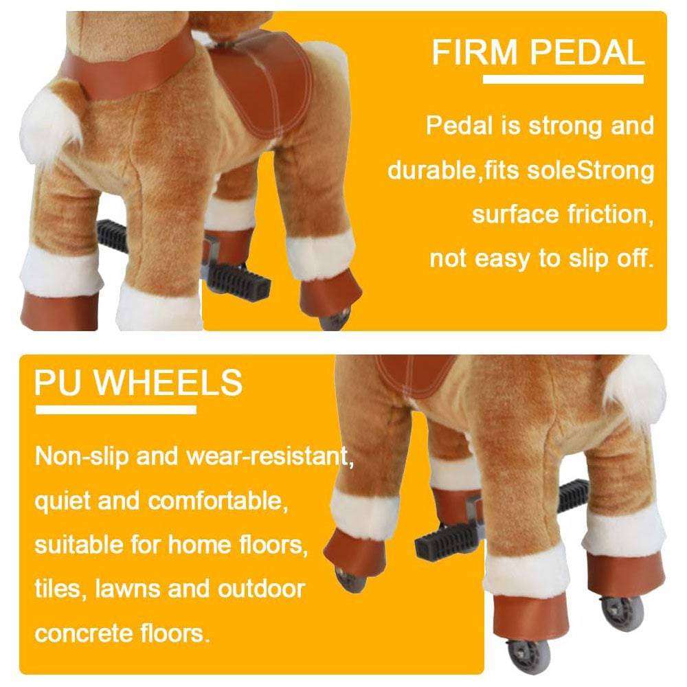 COOLBABY Horse Ride on Toy for Toddlers,Ride on Rocking Horse Toy Plush Walking Pony Mechanical Riding Horse - COOLBABY