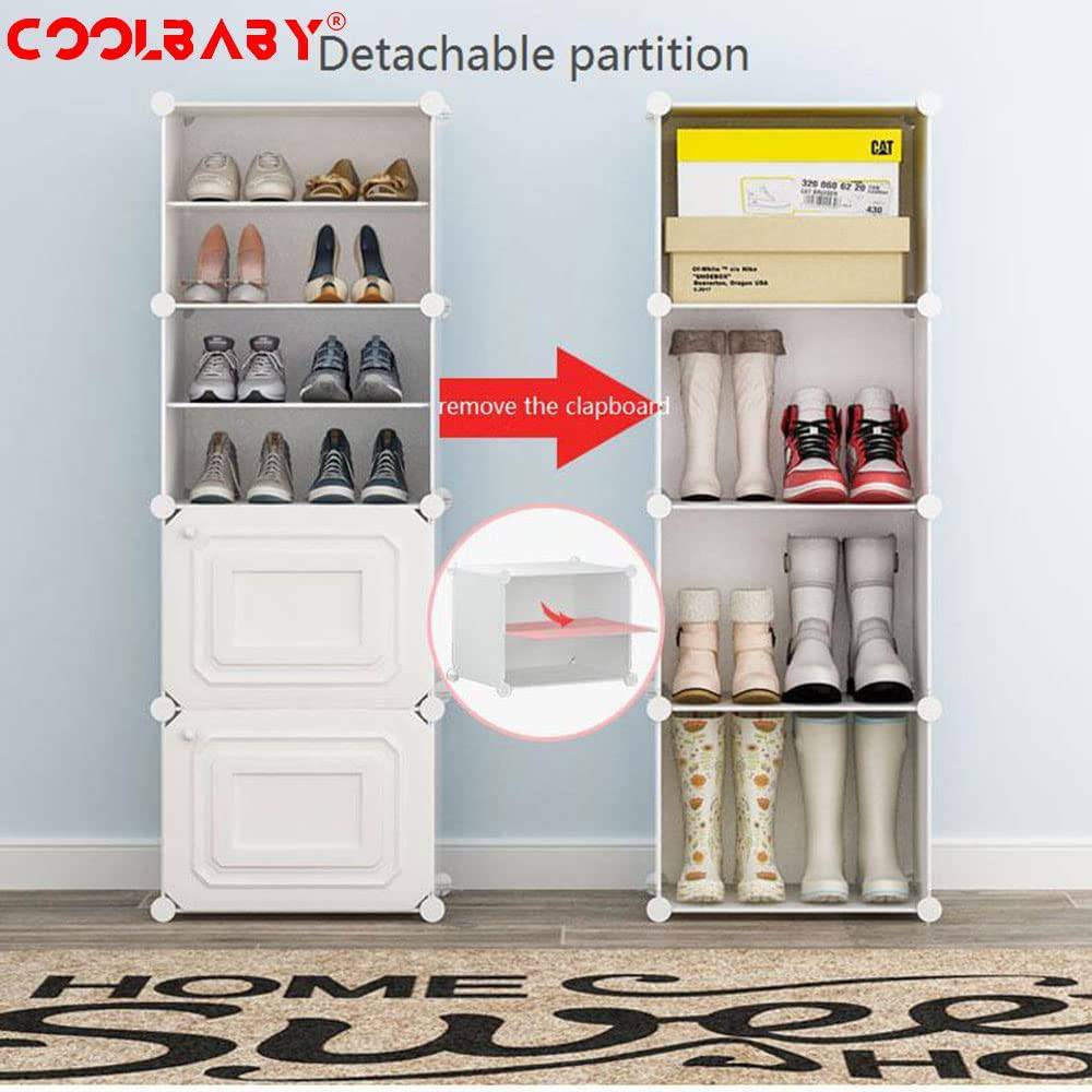 COOLBABY Household Shoe Cabinet,24 Pairs Portable Rack Organiser, Multiplayer - COOLBABY