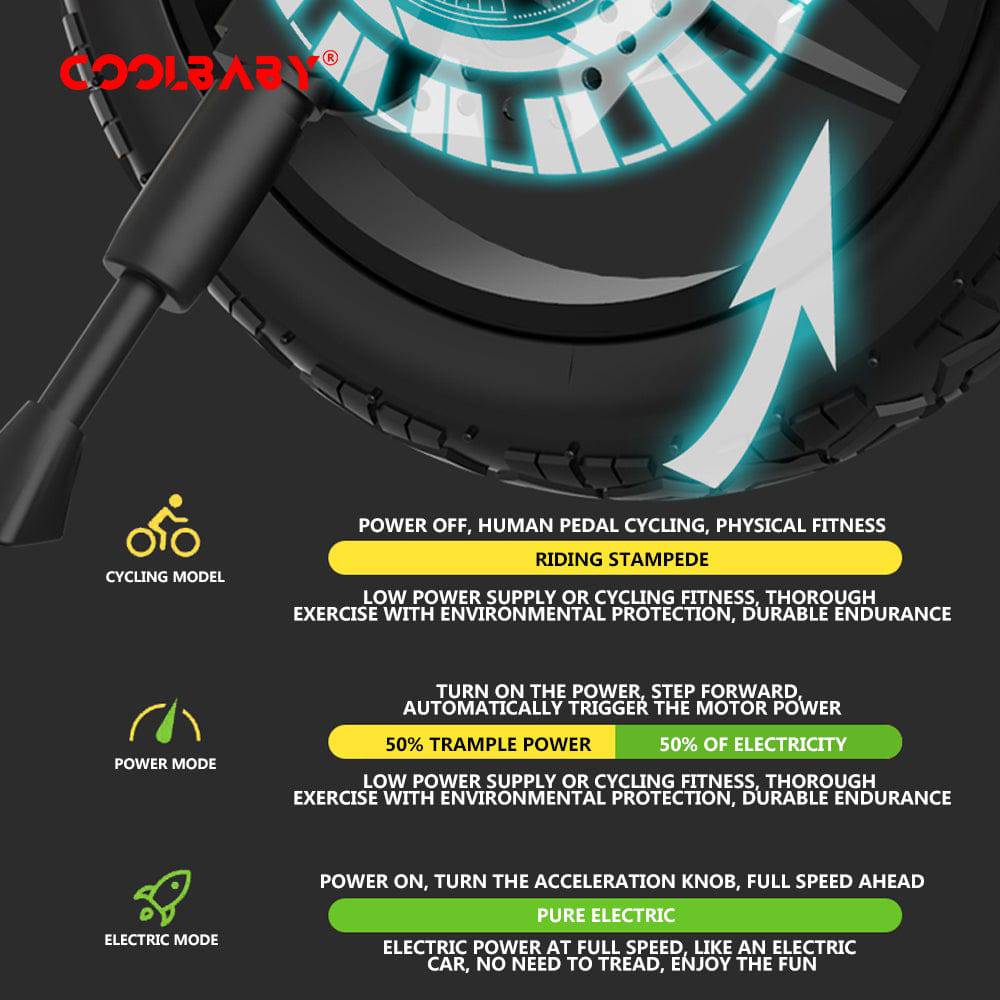 COOLBABY HXH1 Versatile Electric Bike with LCD Display - COOLBABY