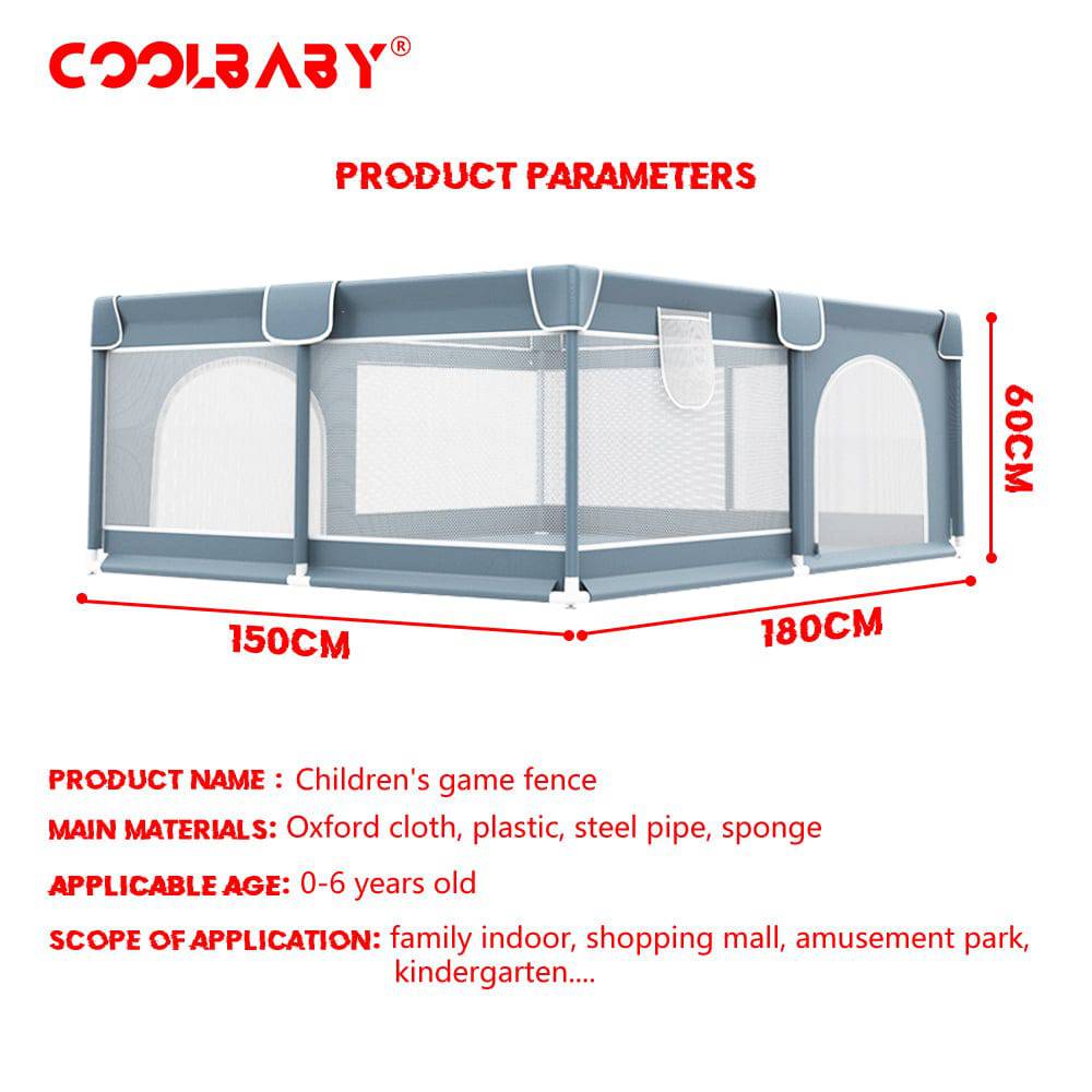 COOLBABY Indoor Baby Playpen - Toddler Safety Fence and Crawling Playground - COOLBABY