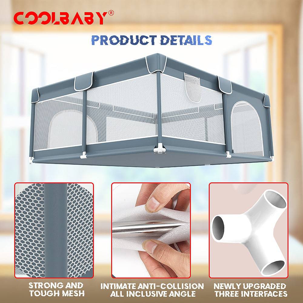 COOLBABY Indoor Baby Playpen - Toddler Safety Fence and Crawling Playground - COOLBABY