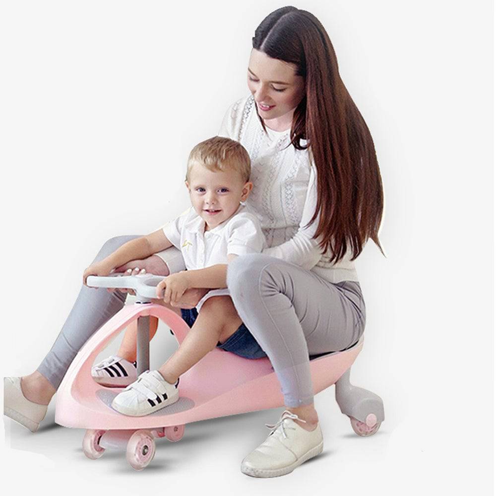 COOLBABY J86 Kids Swing Car Ride On Twist Car Toy Wiggle Car,Swivel Scooter with Music Light Steering Wheel,Baby Push Car,Scooter Toys - COOL BABY