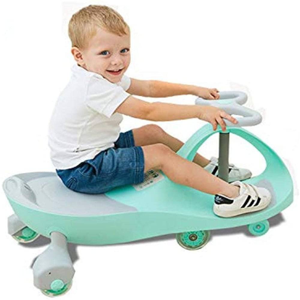 COOLBABY J86 Kids Swing Car Ride On Twist Car Toy Wiggle Car,Swivel Scooter with Music Light Steering Wheel,Baby Push Car,Scooter Toys - COOL BABY