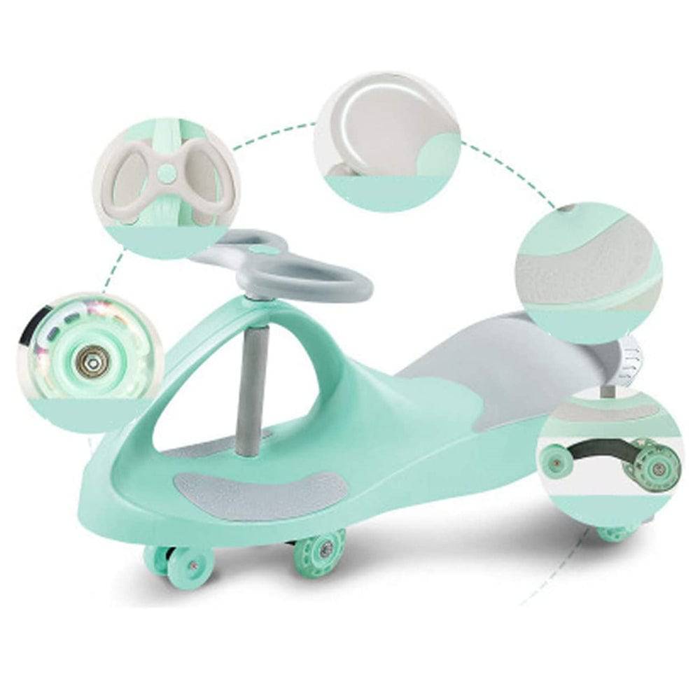 COOLBABY J86 Kids Swing Car Ride On Twist Car Toy Wiggle Car,Swivel Scooter with Music Light Steering Wheel,Baby Push Car,Scooter Toys - COOL BABY