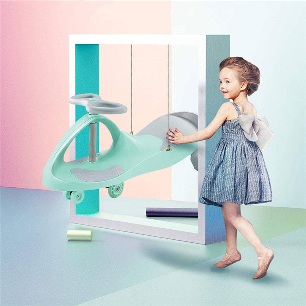 COOLBABY J86 Kids Swing Car Ride On Twist Car Toy Wiggle Car,Swivel Scooter with Music Light Steering Wheel,Baby Push Car,Scooter Toys - COOL BABY