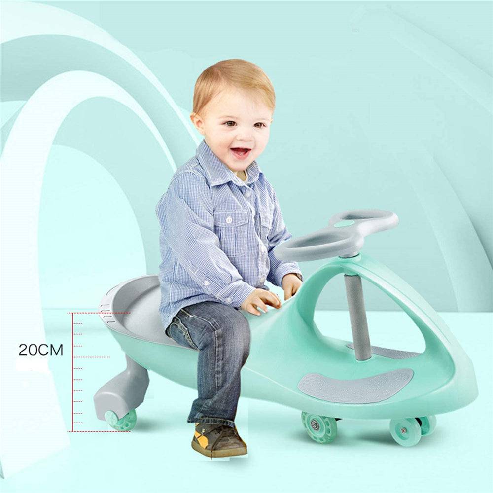 COOLBABY J86 Kids Swing Car Ride On Twist Car Toy Wiggle Car,Swivel Scooter with Music Light Steering Wheel,Baby Push Car,Scooter Toys - COOL BABY