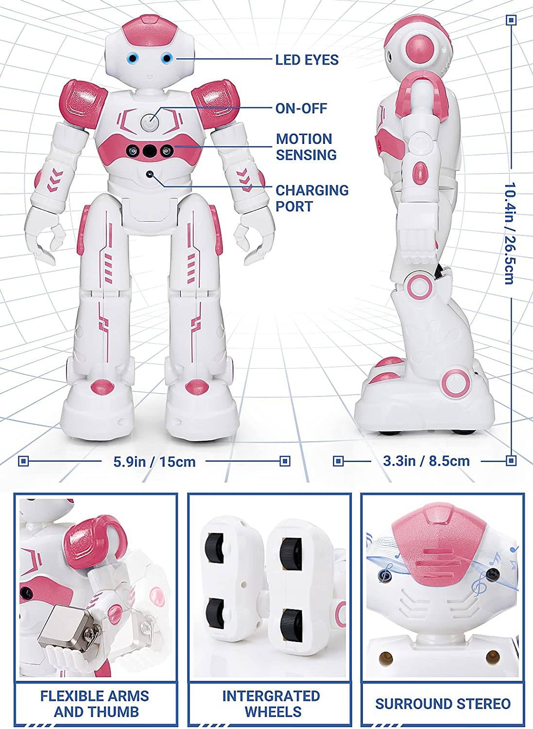COOLBABY JJRC RC Robot Toys for Kids, Gesture & Sensing Remote Control Robot - COOLBABY