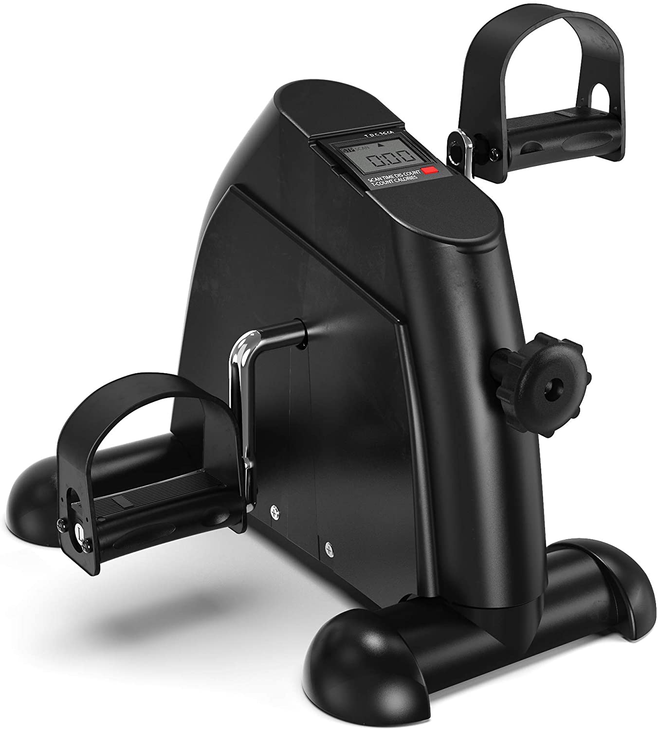 COOLBABY JSC01 Mini Foot Exercise Machine LCD Display Black, Resistance Adjustable Indoor Cycling Feet, Suitable For Home Office Gym - COOL BABY