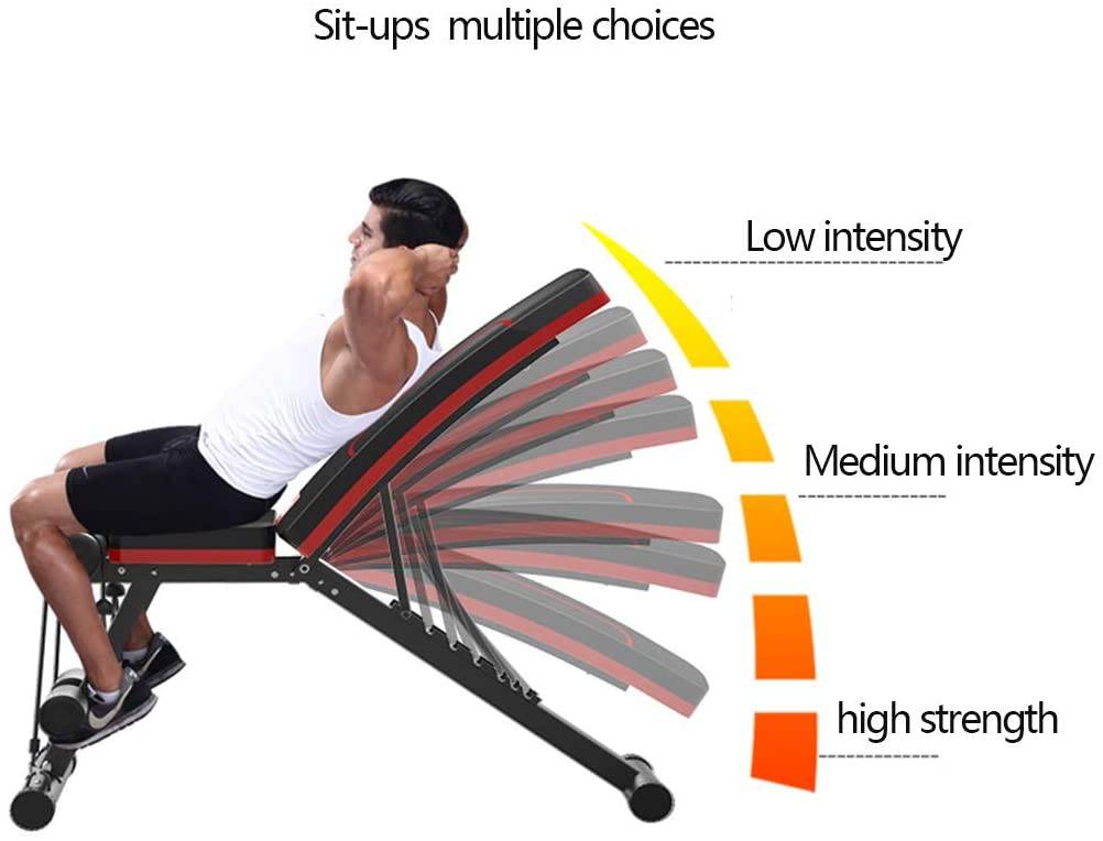 COOLBABY JSY189-1 Multifunctional Weightlifting Stool, Drop Folding Weightlifting Stool, Adjustable Family Stool, Roman Chair, with Backrest - COOLBABY