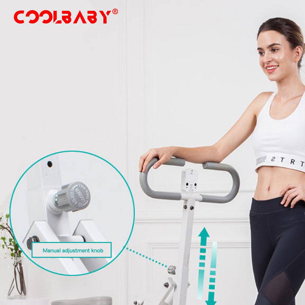 COOLBABY LZM-QMJ03 Indoor Exercise Fitness Horse Riding Machine,12-Speed Resistance Adjustment, Aerobic Exercise Training,White - COOLBABY