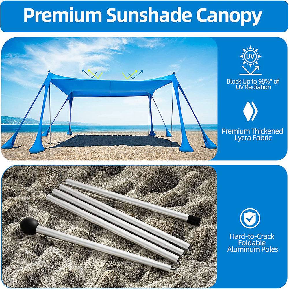 COOLBABY LZM-TM Beach Tent Shading Shed, UPF50+ Anti -ultraviolet Rays, (about 3 × 3 meters) Beaches Sunshade - COOLBABY