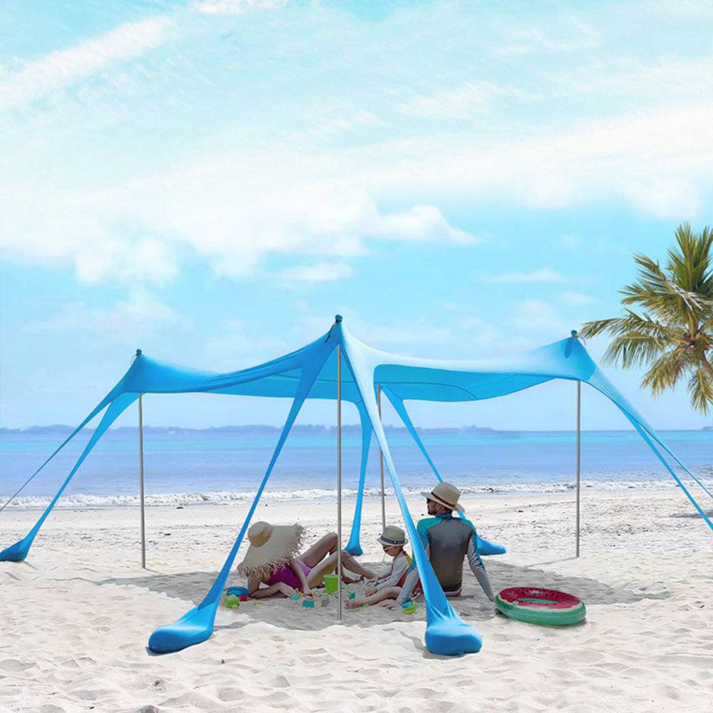 COOLBABY LZM-TM Beach Tent Shading Shed, UPF50+ Anti -ultraviolet Rays, (about 3 × 3 meters) Beaches Sunshade - COOLBABY