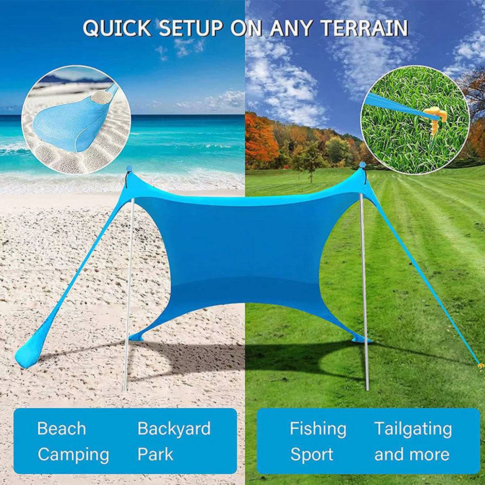 COOLBABY LZM-TM Beach Tent Shading Shed, UPF50+ Anti -ultraviolet Rays, (about 3 × 3 meters) Beaches Sunshade - COOLBABY