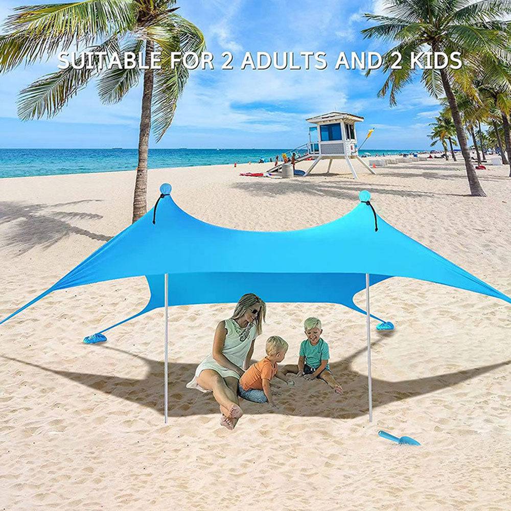 COOLBABY LZM-TM Beach Tent Shading Shed, UPF50+ Anti -ultraviolet Rays, (about 3 × 3 meters) Beaches Sunshade - COOLBABY