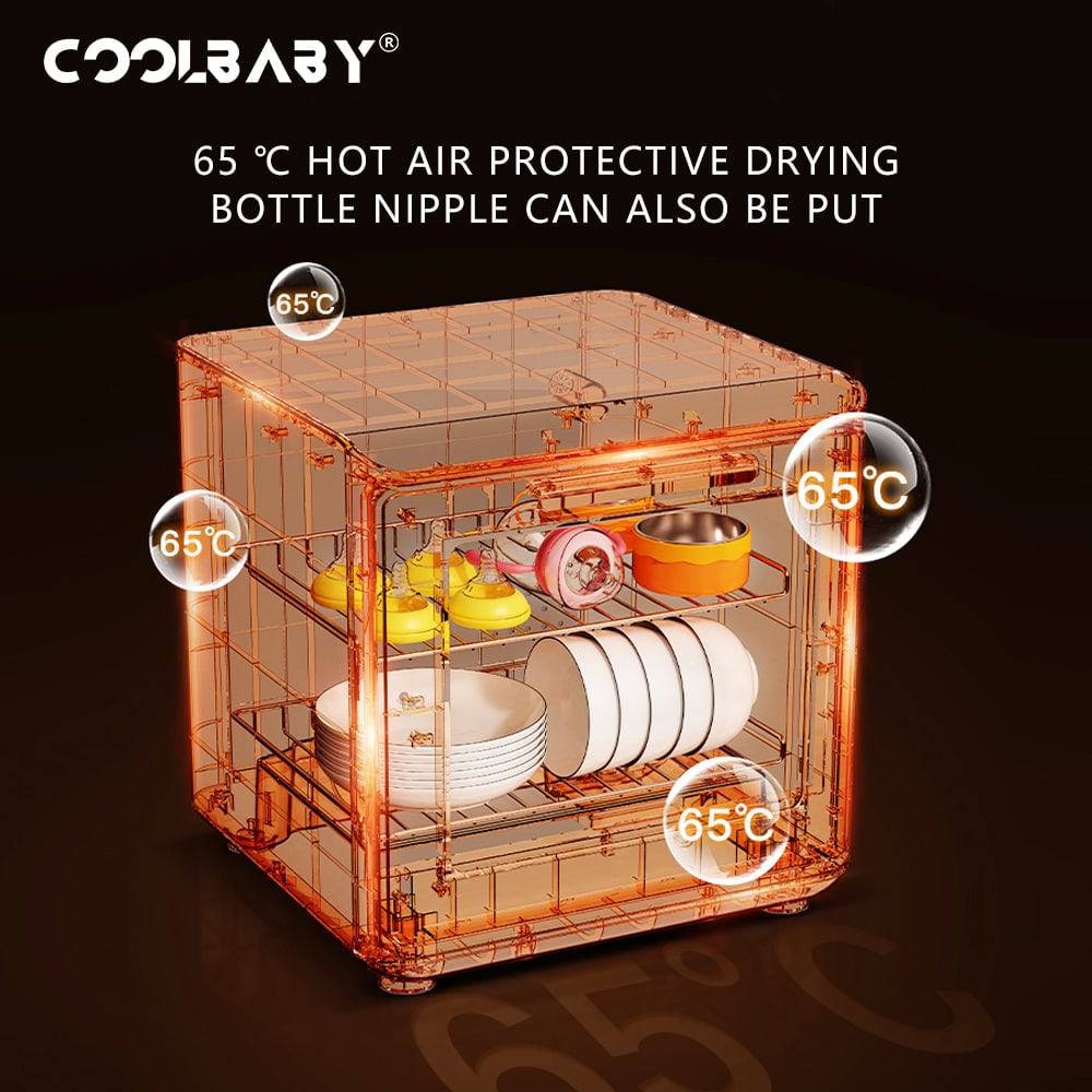 COOLBABY LZM-XDG01 UV Disinfection Cabinet With Wavelength of 253.7nm,Tea Set, Baby's Bottle, Bowl Disinfection,Full Coverage,360° Drying - COOLBABY
