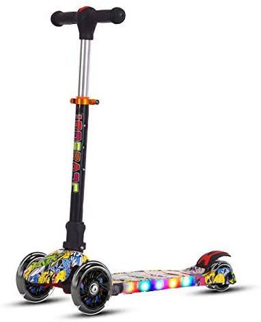 COOLBABY MC5168D Adjustable Height LED Scooter with Stable 3-Wheel Design - COOLBABY