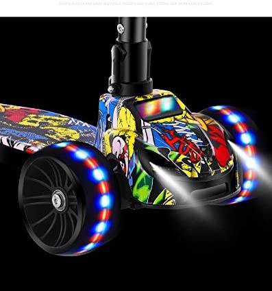COOLBABY MC5168D Adjustable Height LED Scooter with Stable 3-Wheel Design - COOLBABY