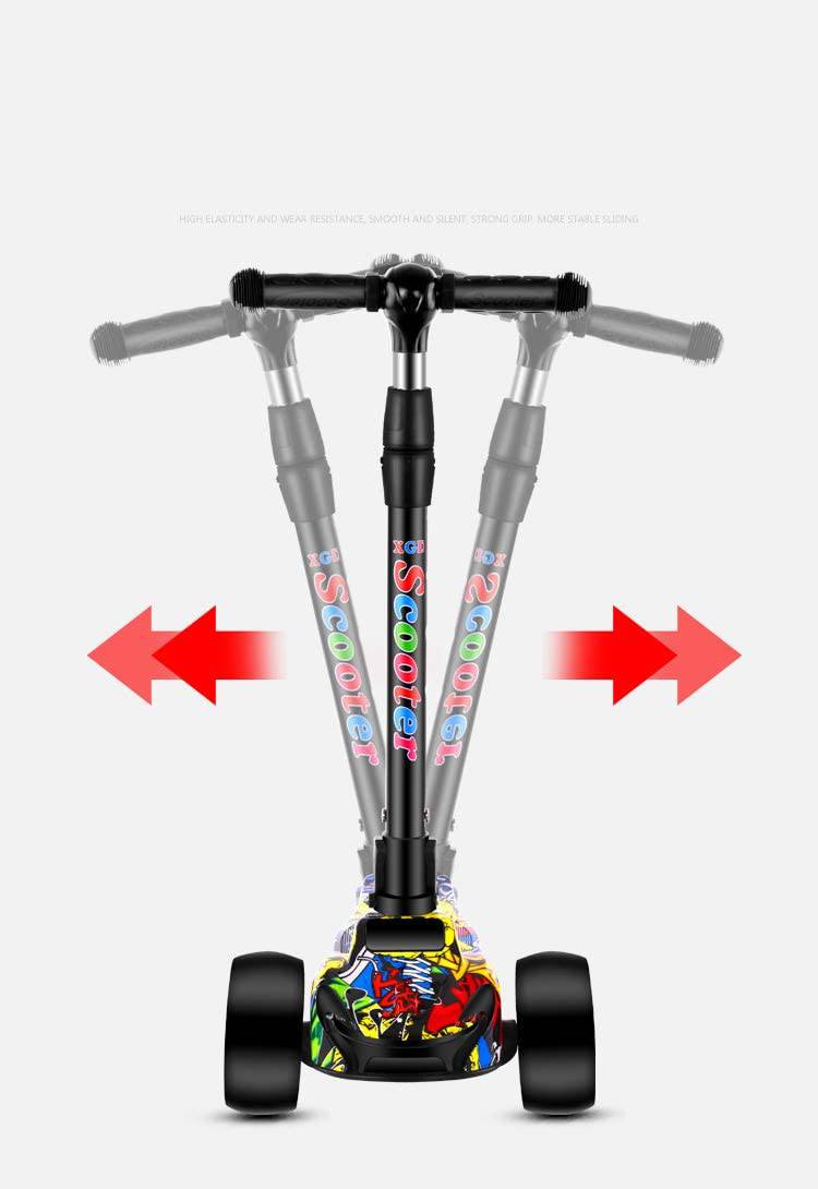 COOLBABY MC5168D Adjustable Height LED Scooter with Stable 3-Wheel Design - COOLBABY