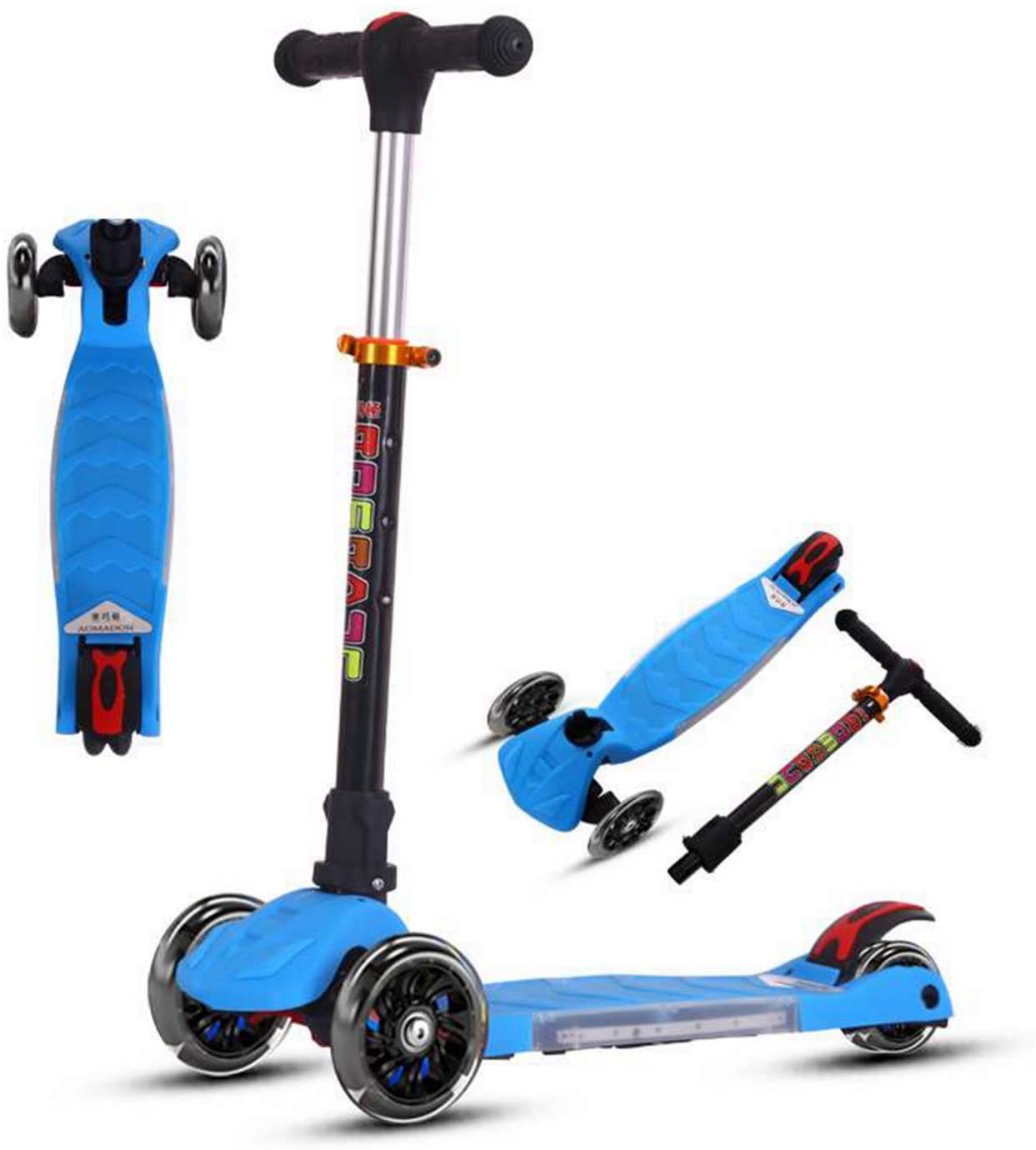 COOLBABY MC5168D Adjustable Height LED Scooter with Stable 3-Wheel Design - COOLBABY