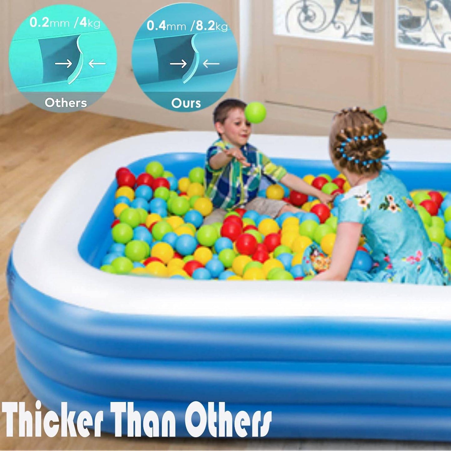 COOLBABY PVC Children's Inflatable Swimming Pool Home Outdoor Large Family Pool - COOLBABY