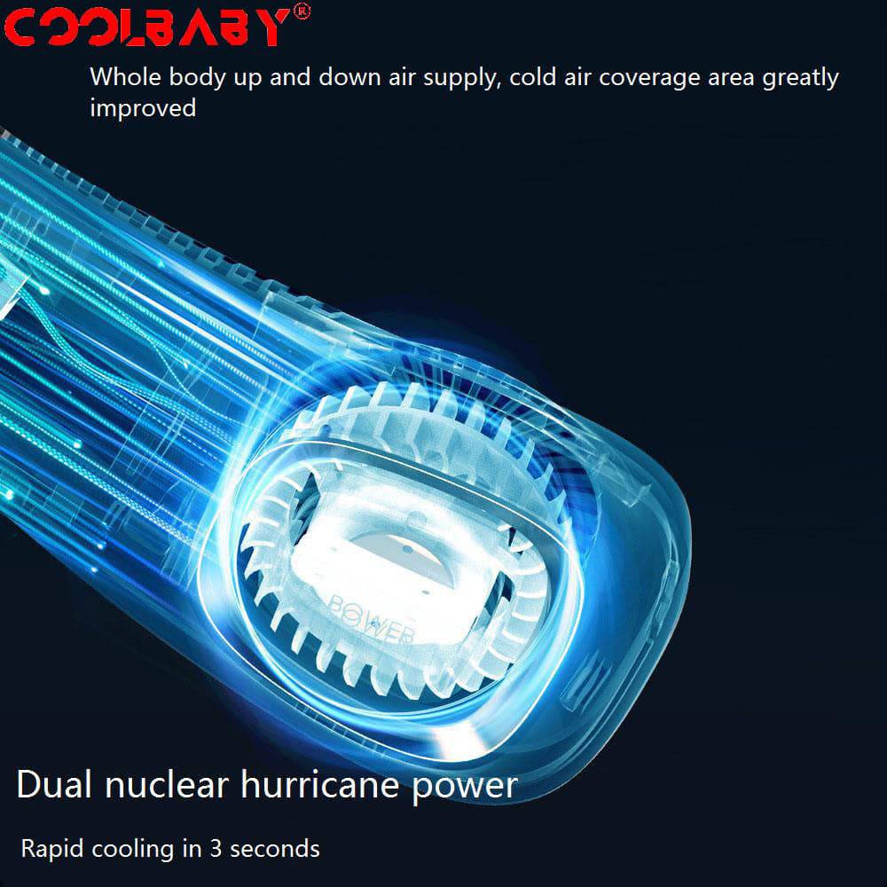 COOLBABY Refrigeration Neck Fan,Student Outdoor Portable Fan,Bladeless Turbine Air Conditioning Fan - COOLBABY