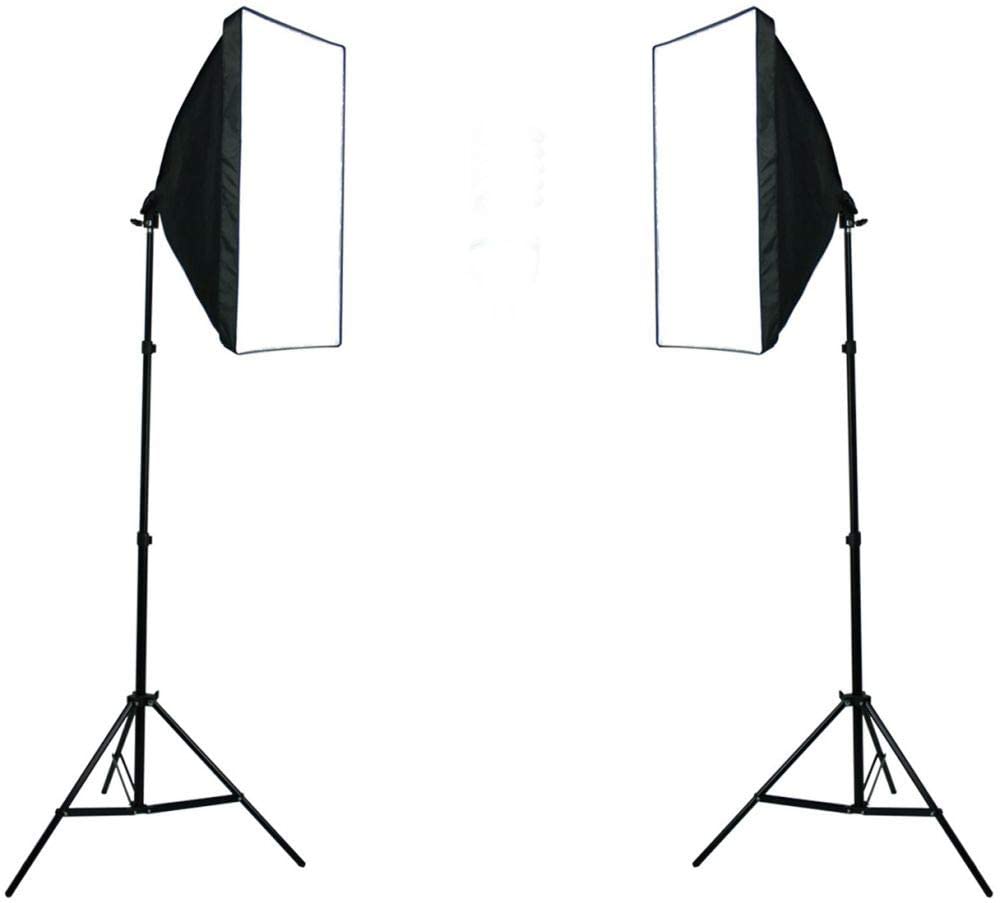 COOLBABY RGX Photography Rectangle Continuous SoftBox Lighting Kit 4pcs 50x70cm Softbox 2pcs Light Holder Stand Photo Studio Equipment Set - COOLBABY