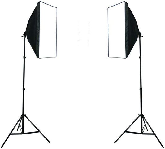 COOLBABY RGX Photography Rectangle Continuous SoftBox Lighting Kit 4pcs 50x70cm Softbox 2pcs Light Holder Stand Photo Studio Equipment Set - COOLBABY
