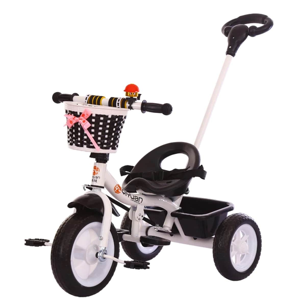 COOLBABY SLC04 Kids Toddler Tricycle 3 Wheel Baby Trikes Balance Bicycle Ride On Bike Walker With Push Bar & Basket - COOL BABY