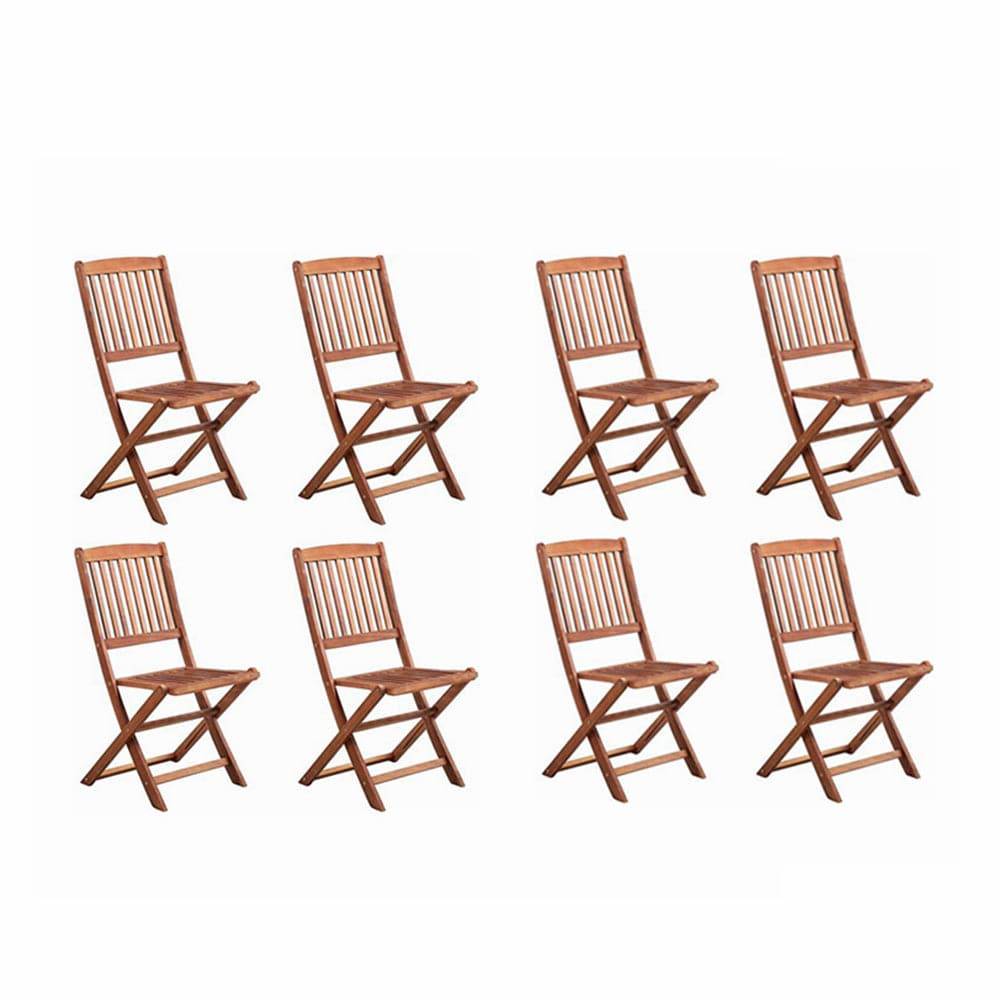 COOLBABY Solid Acacia Wood Outdoor Dining Table and Chairs - 9-Piece Garden Patio Set - COOLBABY