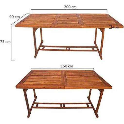 COOLBABY Solid Acacia Wood Outdoor Dining Table and Chairs - 9-Piece Garden Patio Set - COOLBABY