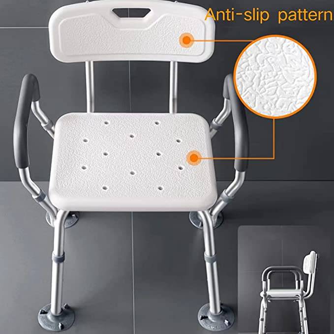 COOLBABY SSZ-XZD02 Shower Stool with Arms, Foldable Shower Stool and Bath Chair, Shower Seat and Bathtub Shower Chair - COOLBABY