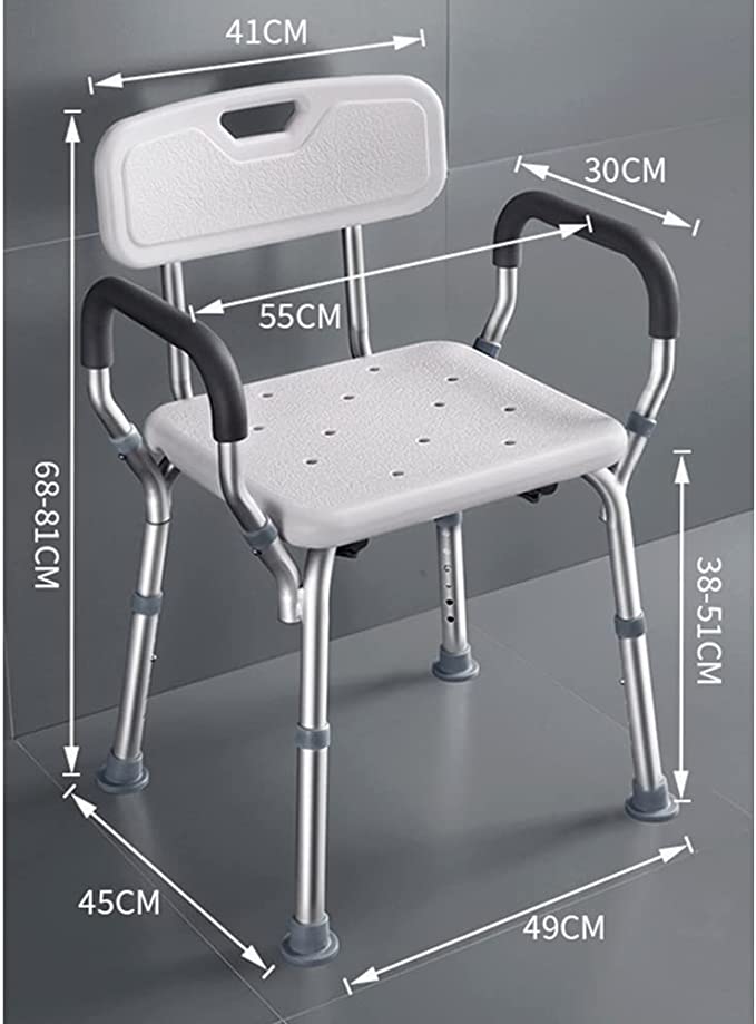 COOLBABY SSZ-XZD02 Shower Stool with Arms, Foldable Shower Stool and Bath Chair, Shower Seat and Bathtub Shower Chair - COOLBABY