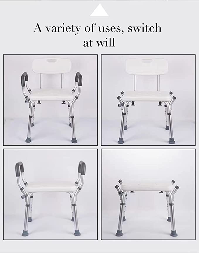 COOLBABY SSZ-XZD02 Shower Stool with Arms, Foldable Shower Stool and Bath Chair, Shower Seat and Bathtub Shower Chair - COOLBABY