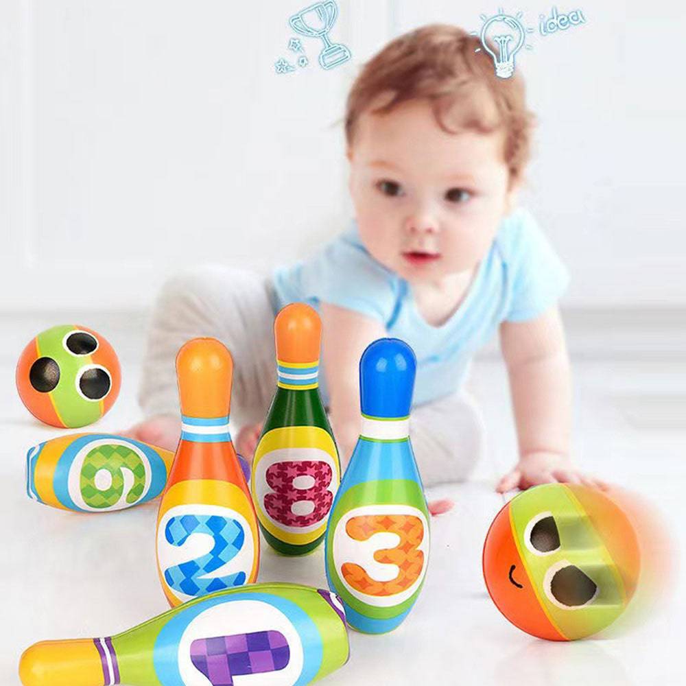 COOLBABY WQSJ-BLQWJ Kids Bowling Set - with 10 Bowling Pins & 2 Balls - COOLBABY