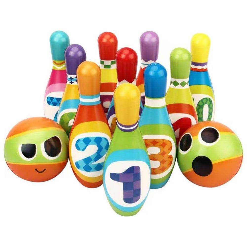 COOLBABY WQSJ-BLQWJ Kids Bowling Set - with 10 Bowling Pins & 2 Balls - COOLBABY