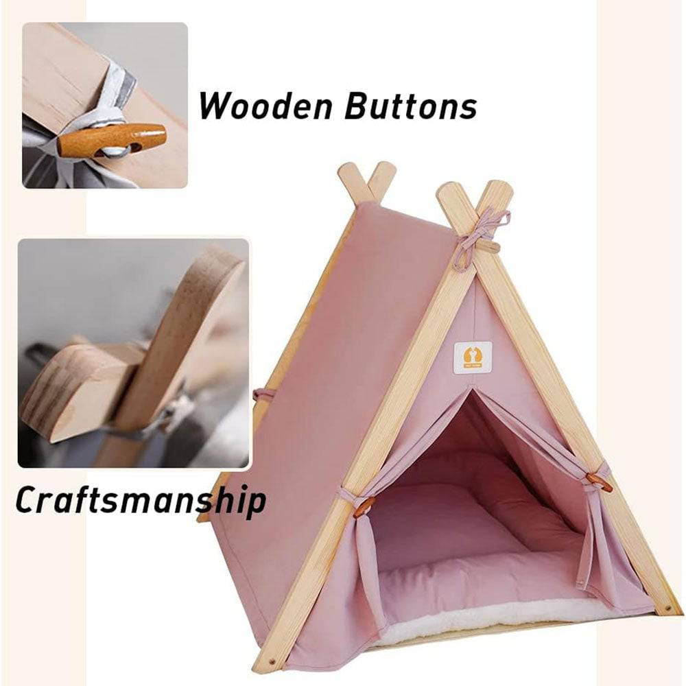 COOLBABY WQSJ-CWZP Pet Teepee Tent for Dogs & Cats,24 Inch Portable Indoor Dog House - COOLBABY