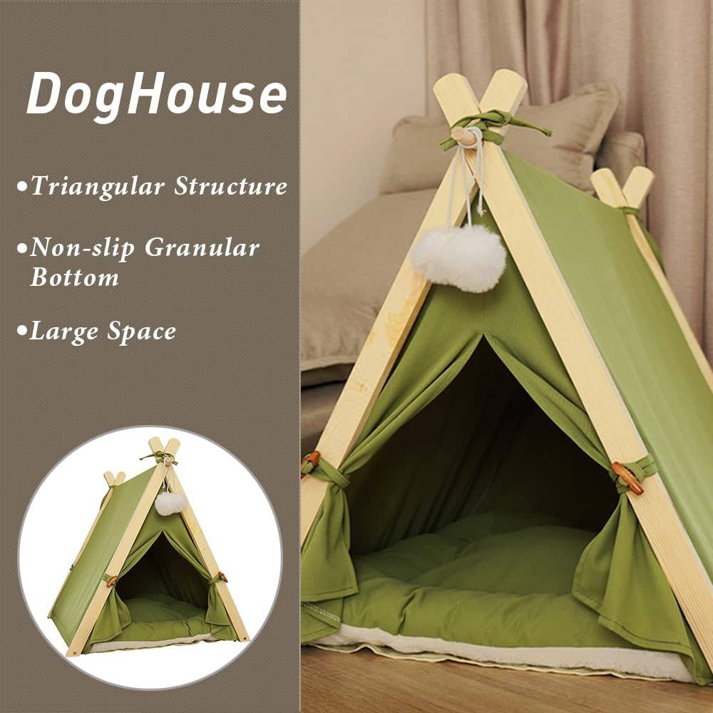 COOLBABY WQSJ-CWZP Pet Teepee Tent for Dogs & Cats,24 Inch Portable Indoor Dog House - COOLBABY