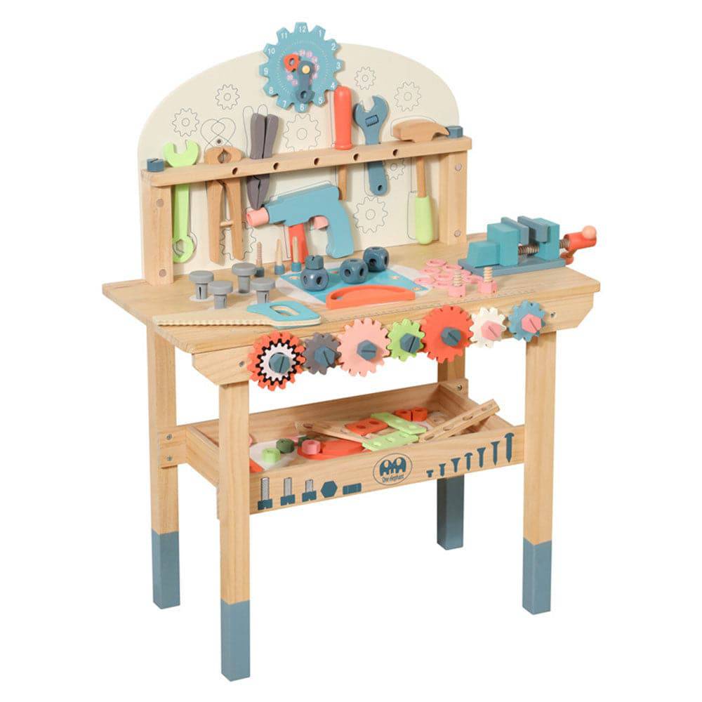 COOLBABY WQSJ-ETXLT Wooden Tool Workbench for Kids,Building Tools Sets Pretend Play Toys - COOLBABY
