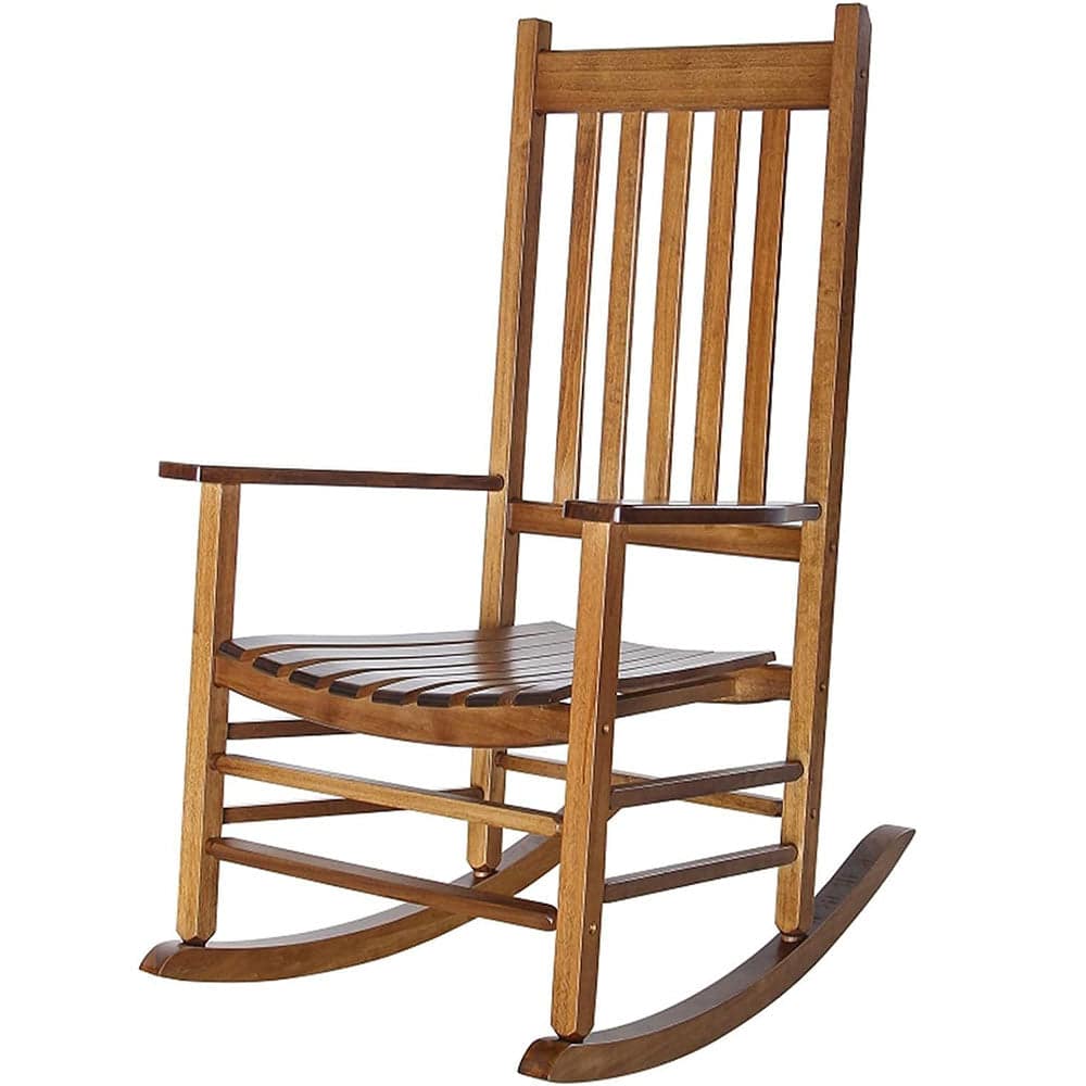COOLBABY WQSJ-HWYY01 Patio Rocking Chair,Outdoor Wooden Rocking Chairs,Rocking Chairs for Porch,Armchair,Wide Seat and Armrest, Loads 150kg - COOLBABY