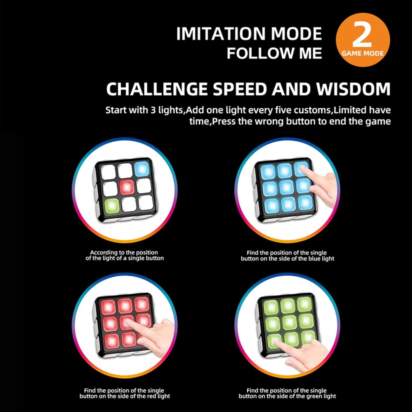 COOLBABY WQSJ018 Kids Light and Music Rubik's Cube,Multifunction Puzzle Game Cube - COOLBABY