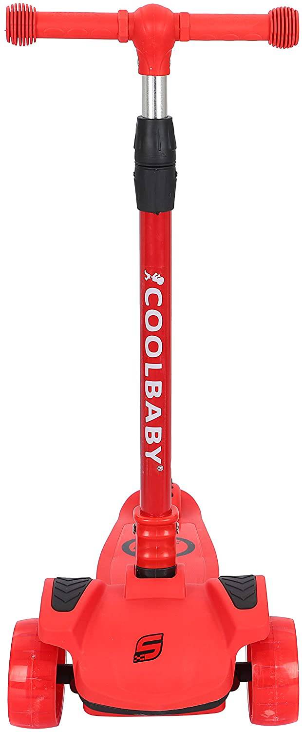 COOLBABY XHB Street Push Scooter Baby Kick Scooters 3 Wheel Kids Scooter with Flashing LED Wheels & Adjustable Height for Toddlers - COOLBABY